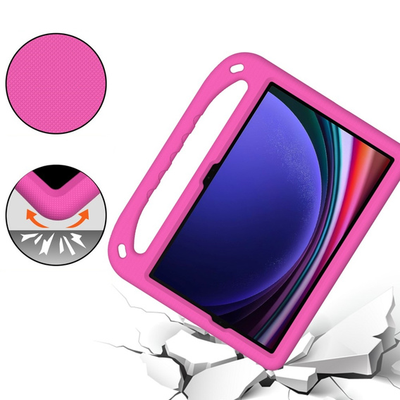 Etui dla dzieci do Samsung Galaxy Tab S10 Lite / S10 FE / S9 FE, z uchwytem, różowe