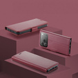 Etui do iPhone 17 Pro, ERBORD Glossy Litchi, portfel z klapką, czerwone