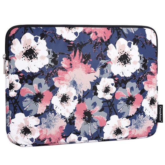 Etui na Laptopa 13" z Motywem Akwarelowych Kwiatów - Niebieskie