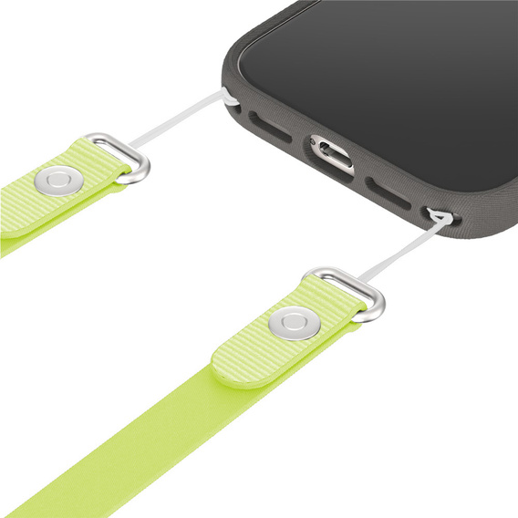 Smycz na telefon kompatybilna z etui do iPhone 17, odpinana magnetyczna klamra, pasek na szyję – żółta