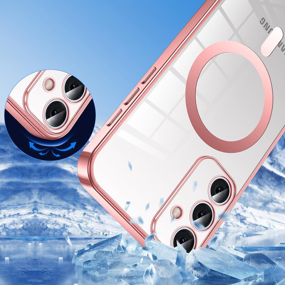 Etui do Samsung Galaxy S25+ Plus, Electro MagSafe, różowe + Smycz