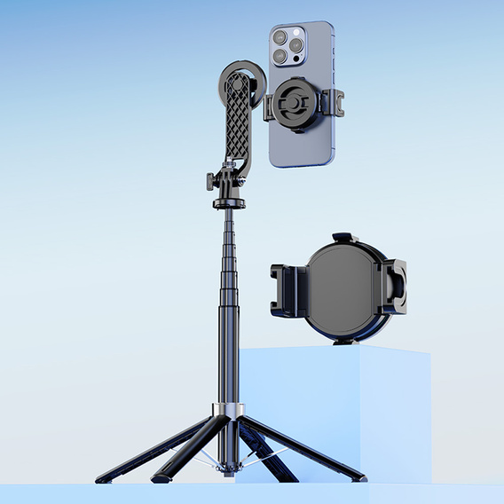 Blavec Selfie Stick Aluminium Fusion P06 Magsafe tripod + pilot + mocowanie 1,34 metra - czarny