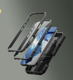 Etui pancerne do iPhone 16, Dexnor CamProtect MagSafe, czarne (Dwie ramki)