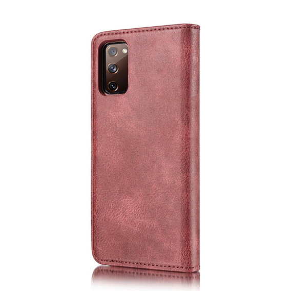 DG.MING Skórzane Etui 2in1 Wallet Case do Samsung Galaxy S20 FE - Wine Red