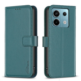 Etui z klapką do Xiaomi Redmi Note 13 Pro 4G / Xiaomi Redmi Note 14S / Xiaomi Poco M6 Pro 4G, BINFEN Wallet, zielone