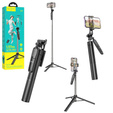 Długi 157cm Selfie stick tripod statyw uchwyt na telefon - Hoco K19 - Pilot Bluetooth 4.0