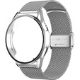 Bransoleta Milanese + Etui z osłoną na ekran do Huawei Watch GT 3 46mm, Srebrny