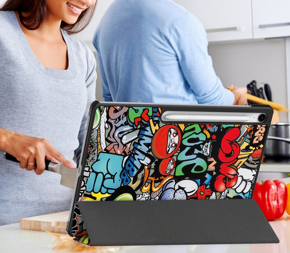 Etui z nadrukiem do Samsung Galaxy Tab S10 FE+ Plus – styl i ochrona w jednym - graffiti