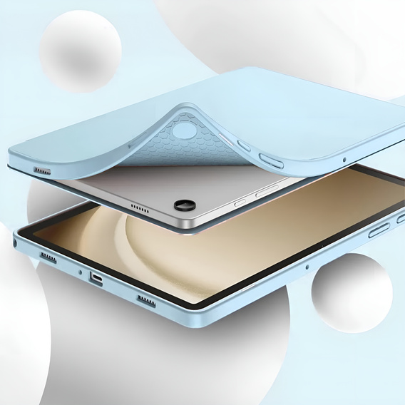 Etui z klapką do Samsung Galaxy Tab A9+/A11+, Tri-fold, niebieskie