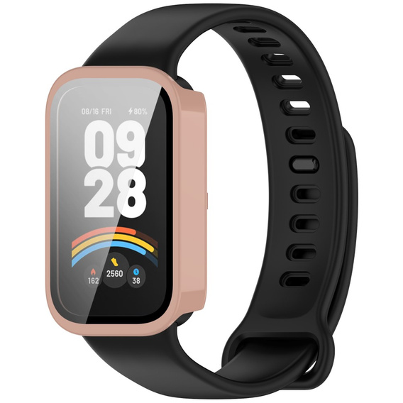 2w1 Etui + Szkło Hartowane do Xiaomi Smart Band 9 Active, Różowe