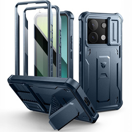 Dexnor wytrzymałe etui do Xiaomi Redmi Note 13 Pro 5G / POCO X6 5G z osłoną kamery i podstawką - niebieskie