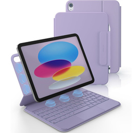 Etui z klawiaturą do iPad 11" 2025 A16 (11 gen.) / iPad 10.9" 2022 (10 gen.), Dexnor Magnetic Keyboard Touchpad, fioletowe