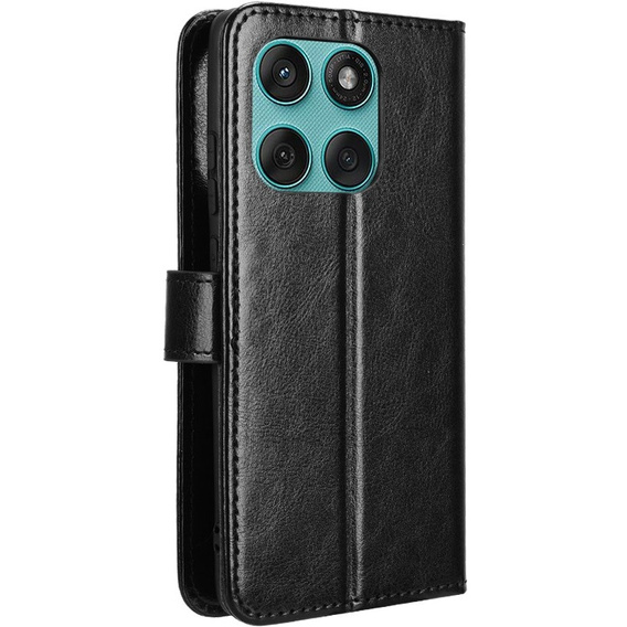 Etui z klapką do Motorola Edge 60 / 60 Fusion, Crazy Horse Wallet, czarne