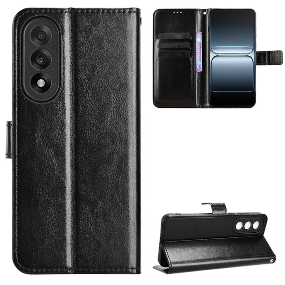 Etui z klapką do OnePlus Nord 5, Crazy Horse Wallet, czarne