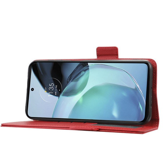 Etui z klapką do Motorola Moto G72, Wallet Thin Magnet, czerwone