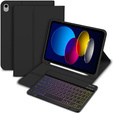 Etui z podświetlaną klawiaturą bluetooth do iPad 11" 2025 A16 (11 gen.) / iPad 10.9" 2022 (10 gen.), czarne
