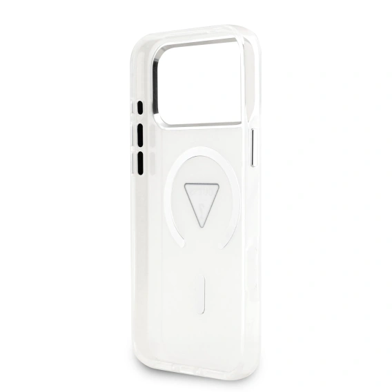 Etui GUESS do iPhone 17 Pro, IML Gradient Case With Print Triangle Logo, do MagSafe, przezroczyste