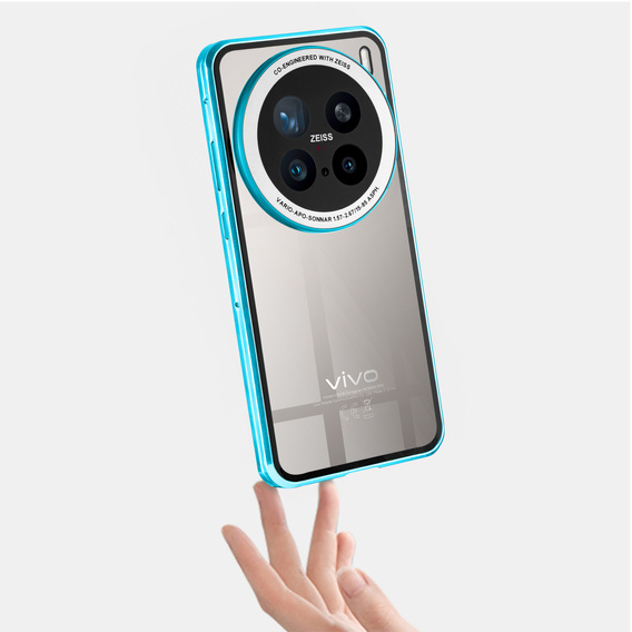 Etui do Vivo X200 Pro 5G, Magnetic Dual Glass, niebieskie