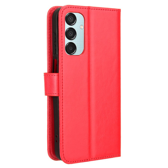 Etui z klapką do Samsung Galaxy M15 5G, Crazy Horse Wallet, czerwone