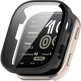 Etui z hartowanym szkłem do Amazfit Bip 6 – pełna ochrona 2w1 - czarne