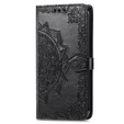 Etui z klapką do Motorola Moto E32 4G, Mandala, czarne