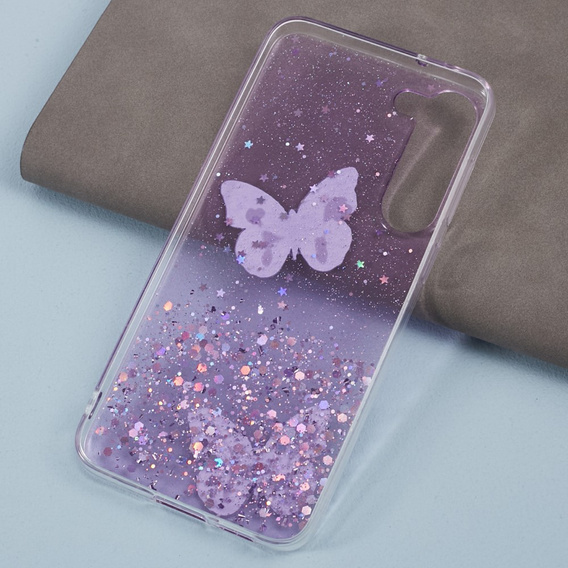 Etui do Samsung Galaxy S24, Glitter Butterfly, fioletowe