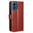 Etui z klapką do Motorola Moto E14, Crazy Horse Wallet, brązowe