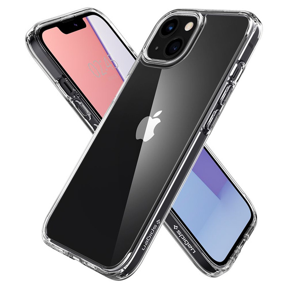 Etui Spigen do iPhone 13, Ultra Hybrid, Crystal Clear, przezroczyste + szkło