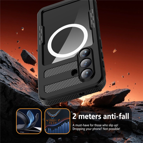 Etui wodoodporne do Samsung Galaxy S26, Redpepper, do MagSafe, czarne