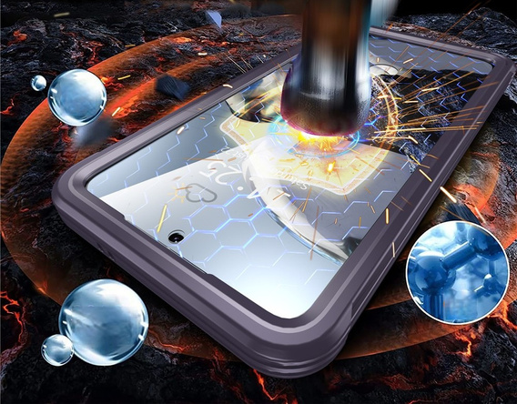 Etui do Samsung Galaxy S25 FE, Shockproof, ze szkłem, do MagSafe, fioletowe