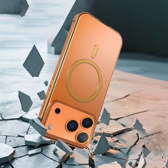 Etui do iPhone 17 Pro, Metal Frame, do MagSafe – pomarańczowe