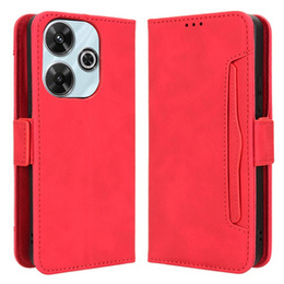 Etui z klapką do Xiaomi Redmi 13, Card Slot, czerwone