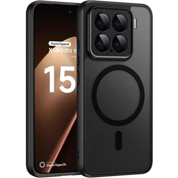 Etui do Xiaomi 15T Pro, do MagSafe, ERBORD Matt Case, czarny