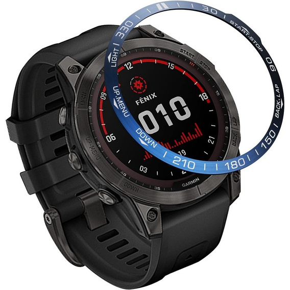 Nakładka Bezel Ring do Garmin Fenix 7X, Niebieska/Biała