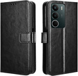 Etui z klapką do Realme C71, Crazy Horse Wallet, czarne