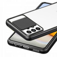 Etui do Samsung Galaxy A72, z ochroną aparatu, przezroczyste / czarne