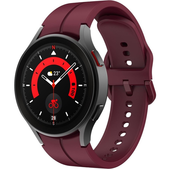 Pasek silikonowy do Samsung Galaxy Watch 4/5/6 40/42/43/44/45/46/47mm, Bordowy