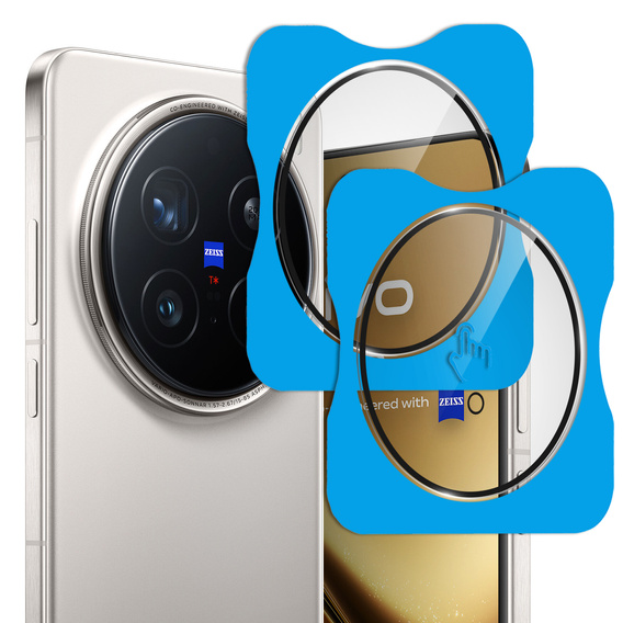 2x Szkło hartowane na aparat z ramką do montażu do Vivo X200 Pro 5G, czarne