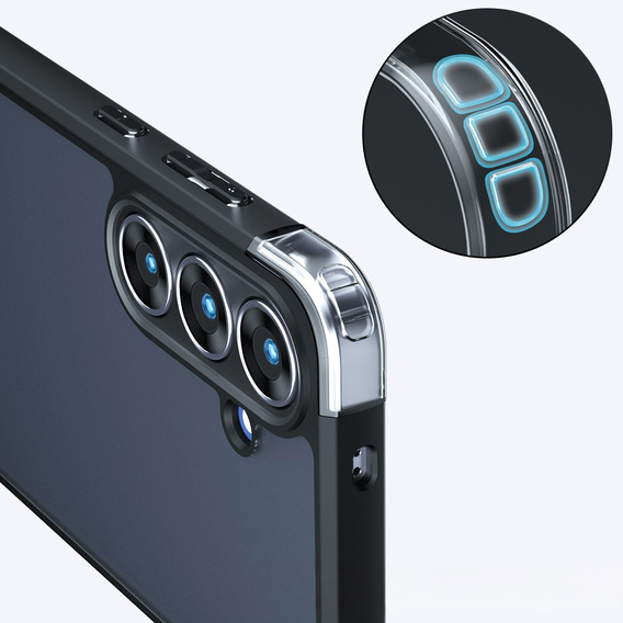 Etui do Samsung Galaxy S25 FE, Fusion Hybrid, przezroczyste / czarne