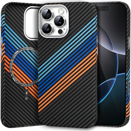 Etui do iPhone 16 Pro, Carbon Fiber MagSafe, granatowe
