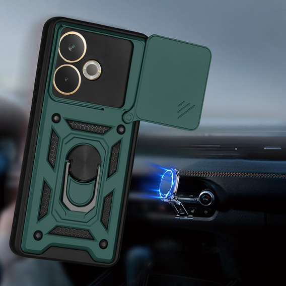 Etui pancerne do Oppo A5 Pro 5G, CamShield Slide, zielone