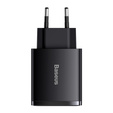 BASEUS Ładowarka Sieciowa 2xUSB + USB Type-C, 30W, Black
