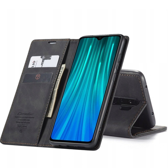 Etui CASEME do Xiaomi Redmi Note 8 Pro, Leather Wallet Case, czarne