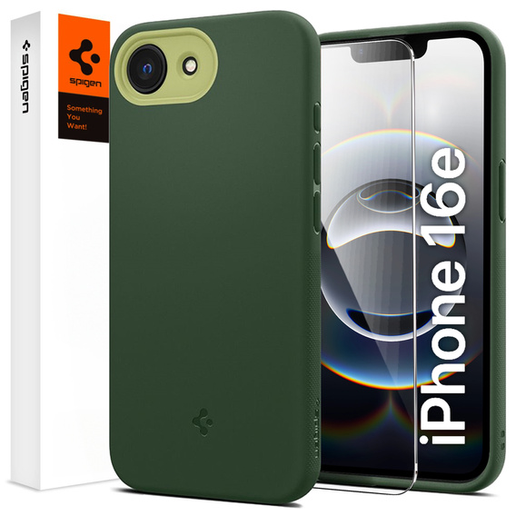 Etui Spigen do iPhone 16E, Nano Pop MagSafe, zielone + Szkło Hartowane 9H