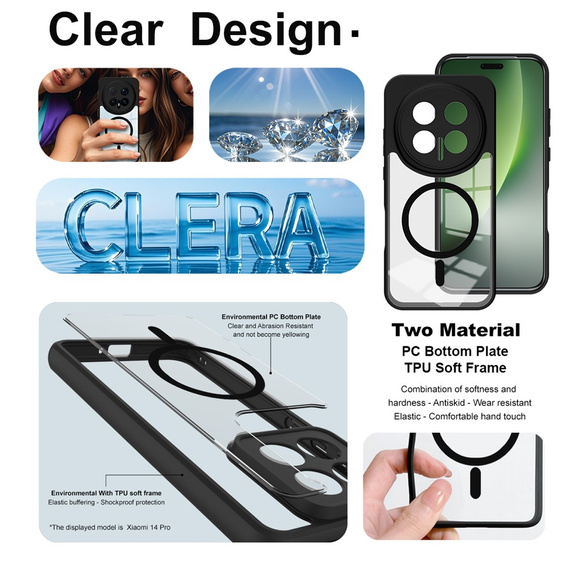 Etui IMAK do Honor Magic 8 Pro, UX-9A Series, przezroczyste / czarne