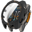 2w1 Etui + Szkło Hartowane do Garmin Fenix 8 47mm, Czarne / Pomarańczowe