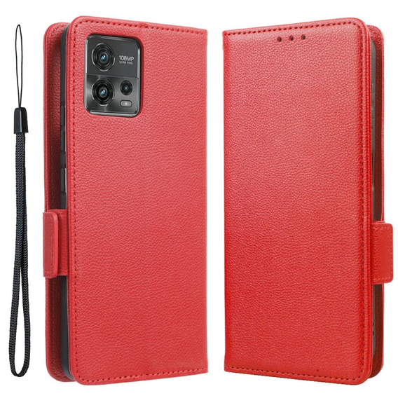 Etui z klapką do Motorola Moto G72, Wallet Thin Magnet, czerwone