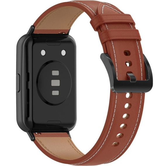 Pasek Skórzany do Huawei Watch Fit 2, Brązowy