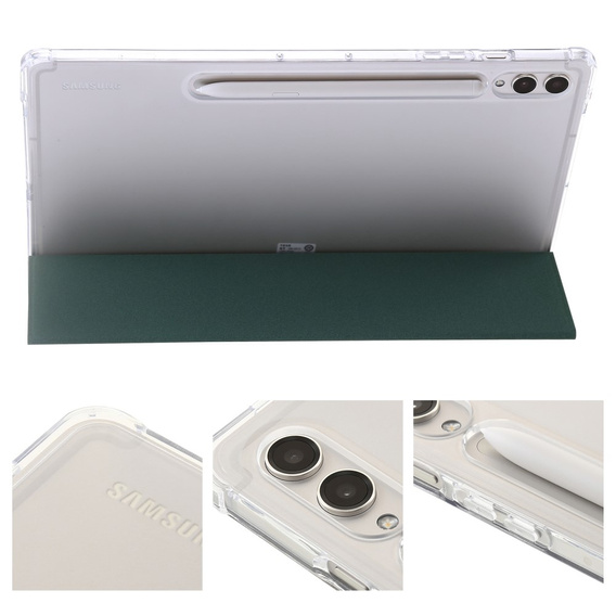 Etui do Samsung Galaxy Tab S9 Ultra, Smartcase Hybrid, z miejscem na rysik, ciemnozielone