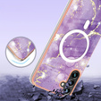 Etui do Samsung Galaxy A54, do MagSafe, Marble, fioletowe